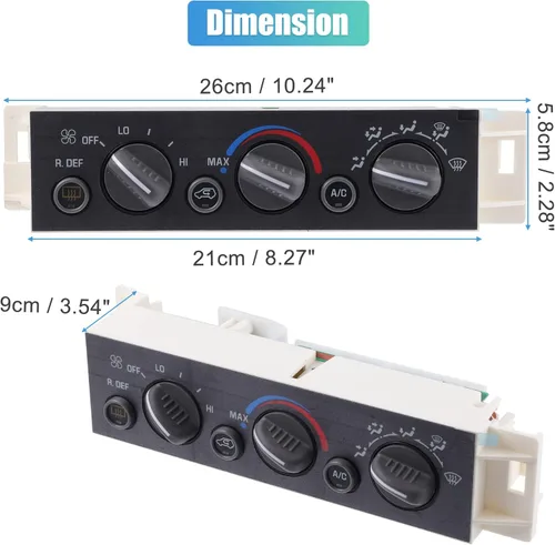 Vista 7 de X AUTOHAUX Interruptor de panel de control climático HVAC A/C 16231165 para Chevy C1500 C3500 Tahoe para GMC K1500 K2500 Yukon para Cadillac Panel
