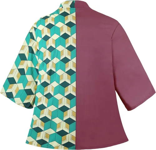 Vista 3 de Batas de anime de Tanjiro - Disfraz de cosplay Zenitsu Kimono