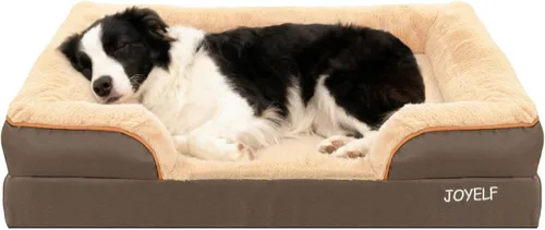 Vista 10 de JOYELF Cama ortopédica para perros medianos, sofá cama de espuma, cama impermeable para mascotas con funda extraíble lavable y parte inferior