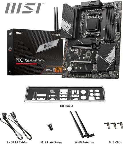 Vista 6 de MSI PRO X670-P WiFi ProSeries Placa base (AMD AM5, DDR5, PCIe 4.0, SATA 6Gb/s, M.2, USB 3.2 Gen 2, Wi-Fi 6E, HDMI/DP, ATX)