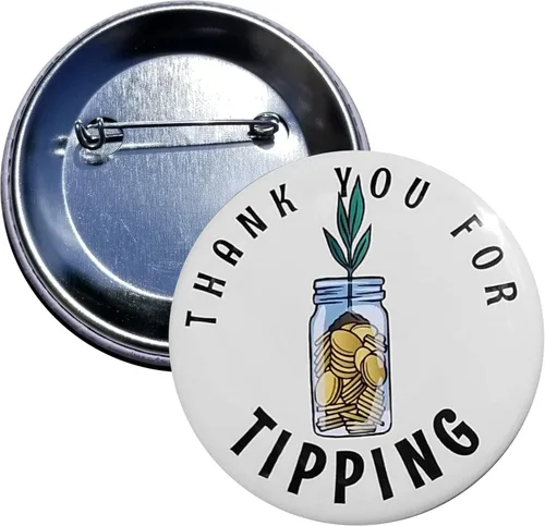Vista 5 de Botón de puntas: Gracias por inclinar el pin del tarro - botón pinback de 2.25 pulgadas