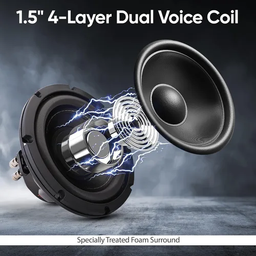 Vista 6 de Altavoz de graves de 4 ohmios doble de 1000 W y 10 pulgadas Pyle, 8" (20 cm)