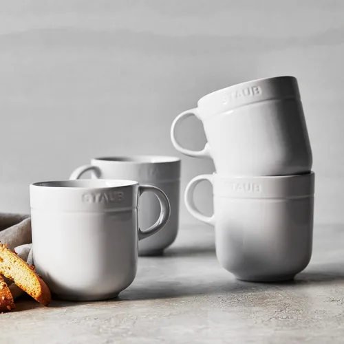 Vista 2 de STAUB Vajilla de cerámica 4-pc 16 oz. Juego de tazas - Blanco
