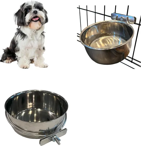 Vista 10 de Cazuela para alimentar pájaros, de acero inoxidable, 10 onzas, S, Negro