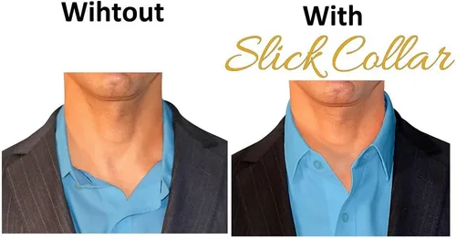 Vista 4 de Slick Collar Conjunto de soporte ajustable para el cuello de la camisa con soportes para el cuello para hombres y mujeres camisas blancas Blanco