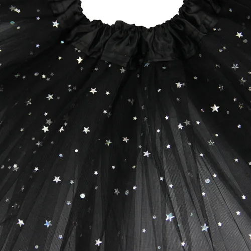 Vista 3 de Jastore Vestido de ballet de princesa con lentejuelas y estrellas en capas para niñas de 2 a 8 años