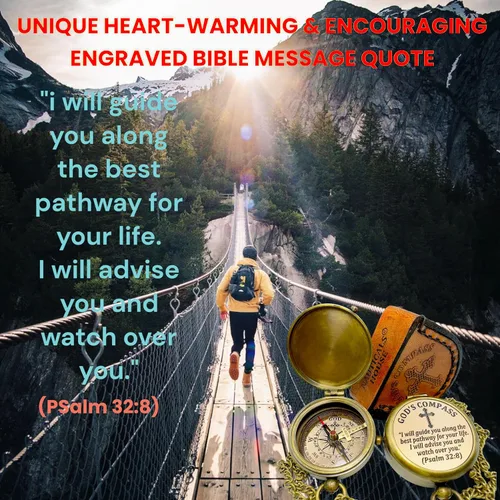 Vista 5 de God’s Compass – Christian Brass Compass Gift Set with Engraved Bible Verses Faith-Based Religious Gifts for Graduation, Baptism, Confirmation &