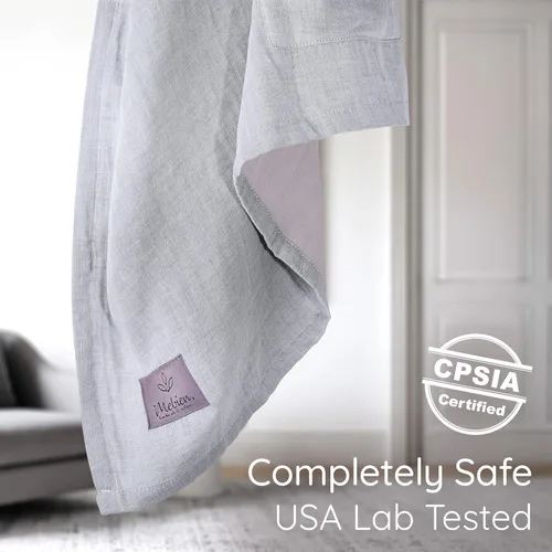 Vista 3 de Portabebés Ring Sling - Probado en laboratorio de EE.UU., 100% muselina de algodón natural, transpirable y ergonómico Ring Sling gris rosado