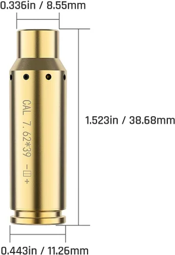 Feyachi Láser de avistamiento de calibre .223 0.219 in/0.354 in Red Dot Laser Boresighter para pistola pistola con interruptor de cola incluido