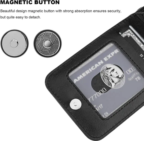 Vista 7 de KIHUWEY Funda compatible con iPhone 11 con soporte para tarjeta de crédito, cierre magnético de cuero de alta calidad, resistente funda protectora