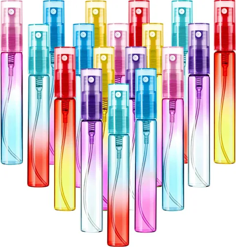 Patelai 18 botellas de espray de perfume de 0.3 fl oz (0.3 fl oz), atomizador portátil de viaje Mister, contenedor vacío recargable, botellas de