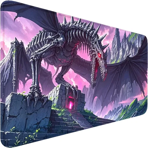 Tapete de juego para MTG, bordes cosidos, TCG, 24 x 14 pulgadas, antideslizante, Dragon MTG, superficie lisa, base de goma, alfombrilla de mouse