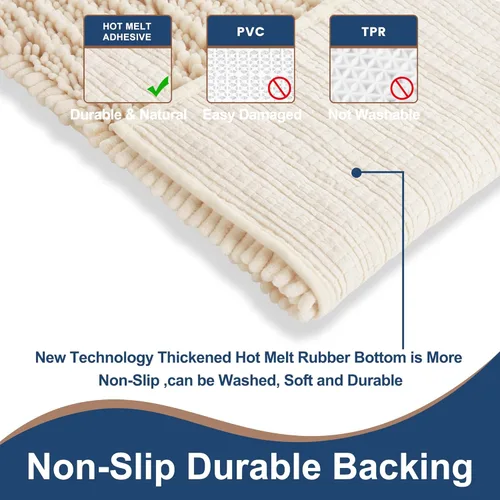 Vista 71 de FLOLEOPA Alfombras de baño de microfibra suave y esponjosa, tapetes de baño absorbentes, antideslizantes, lavables a máquina y de secado rápido