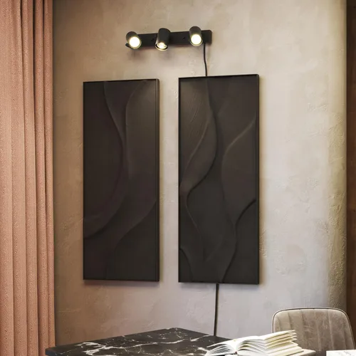 Vista 2 de GLOBE Electric 64000164 - Iluminación de riel enchufable de 17 pulgadas con 3 luces, negro mate, cable de 15 pies, interruptor basculante