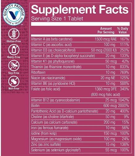 Vista 3 de Multivitamínico diario para mujeres (60 tabletas) por The Vitamin Shoppe