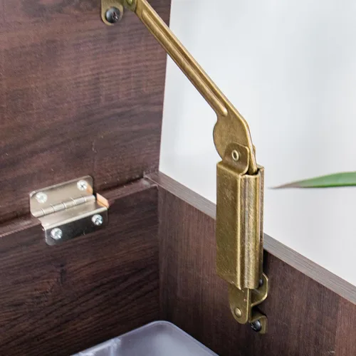 Vista 7 de Soporte para tocadiscos, gabinete de discos de vinilo con toma de corriente con capacidad para hasta 200 álbumes, mesa giratoria con puerta