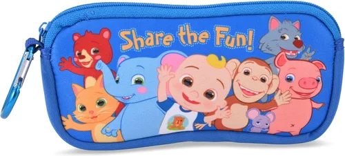 Vista 5 de CoComelon Gafas de sol para niños con estuche de transporte, gafas de sol para niños pequeños, Azul Patchwork, 55mm