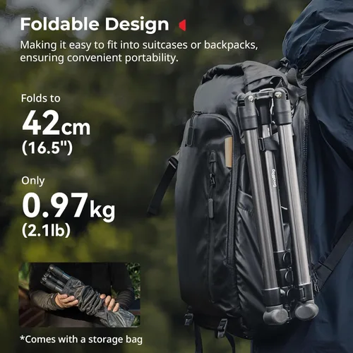 Vista 3 de SMALLRIG Soporte de luz ajustable para fotografía de 74.8 pulgadas/6.23 pies, carga máxima de 8.8 libras, soporte de trípode de iluminación compacto