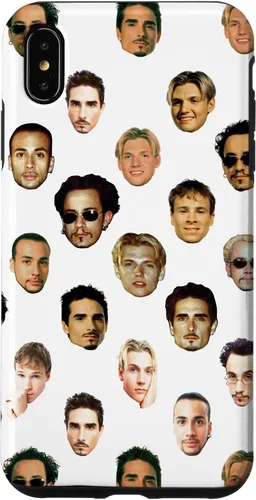 Vista 12 de iPhone 13 Pro Max Backstreet Boys - Carcasa blanca con caras repetidas