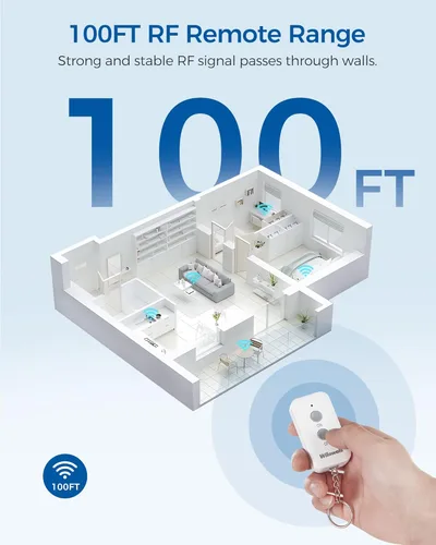 Vista 5 de Enchufe con Control Remoto Interruptor de Encendido y Apagado Inalámbrico, Interruptor de Luz Remoto Inalámbrico WILAWELS para Lámpara, Luz