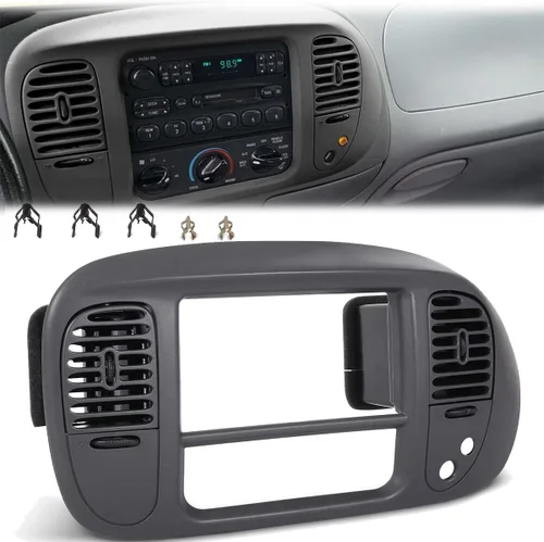 Vista 2 de KARPAL Bisel de panel de radio central para tablero con ventilación de aire compatible con Ford F-150 Expedition 1997-2003