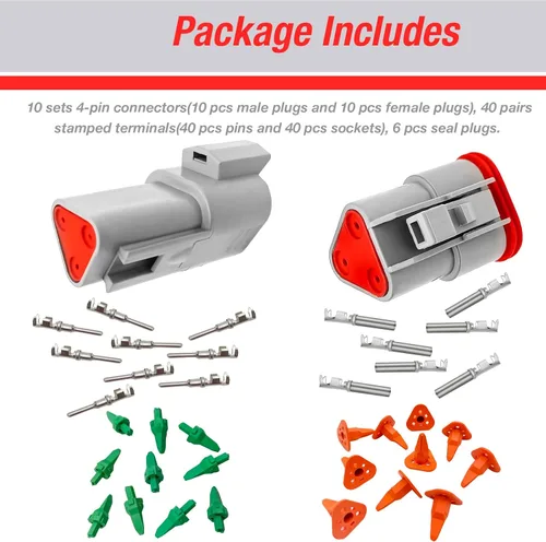Vista 3 de SYOWADA 338PCS Deutsch Kit de conectores 2 3 4 6 8 12 pines Conectores DT Deutsch Herramienta de prensado impermeable Conector eléctrico Kit