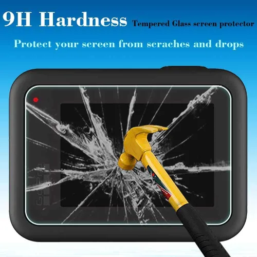 Vista 5 de Protector de pantalla para cámara GoPro Hero 8 Hero8 negro + protector de pantalla de lente + cubierta de tapa de lente, protector de vidrio