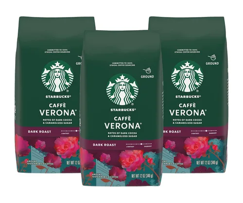 Vista 46 de Starbucks Café de tierra asado oscuro asado francés, bolsa de 28 onzas Café molido 100% arábigo; tostado francés tostado oscuro; 1 bolsa, 28 onzas