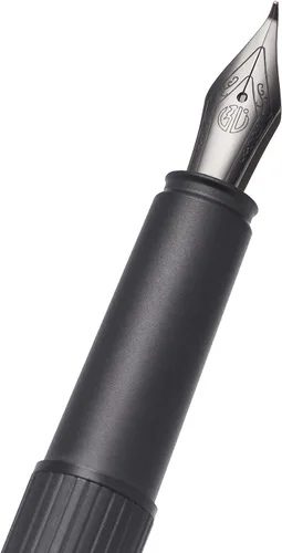 Vista 4 de Hongdian H1 - Pluma estilográfica de aluminio negro, punta doblada, instrumento de escritura suave con convertidor y estuche para bolígrafos