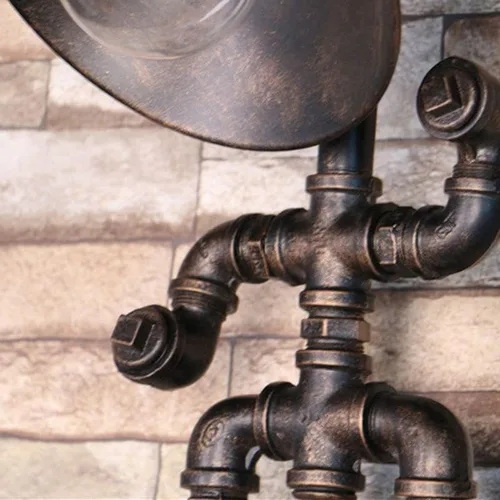 Vista 4 de LITFAD Luces de pared de estilo industrial, aplique de pared de forma única, lámpara de pared retro de metal óxido, lámpara de pared de pared