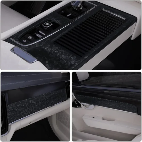 Vista 5 de Lypumso Rollo de vinilo de fibra de carbono forjado negro mate, antiarrugas, libre de burbujas, calcomanía de repuesto para auto, vinilo