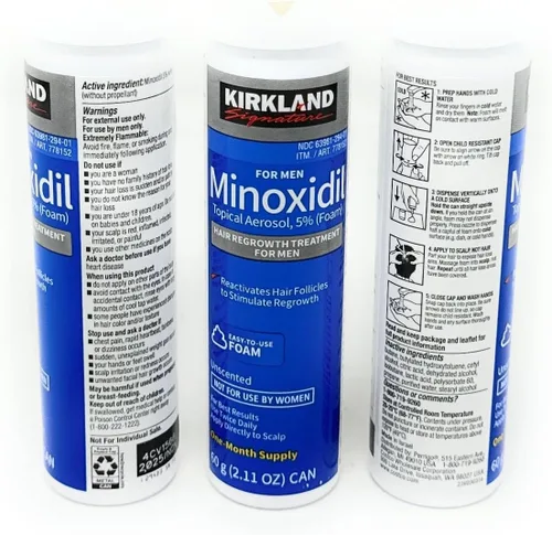 Kirkland Espuma de minoxidil exclusiva para hombres, tratamiento de recrecimiento del cabello, 5% de fuerza extra, suministro de 3 meses
