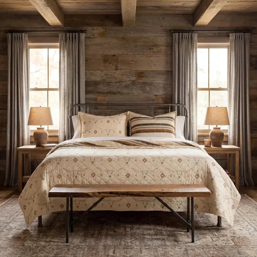 Vista 24 de Paseo Road Home on The Range Juego de cama occidental de 2 piezas con edredón y funda de almohada, tamaño individual, diseño geométrico de bisonte