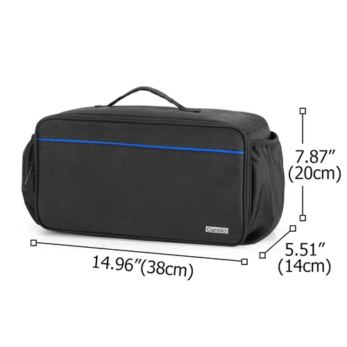 Vista 5 de CURMIO Game Disc Storage Bag Holds Up to 24 Discs, Game Disk Travel Case Compatible for PS5PS4PS4 ProPS3Xbox OneXbox 360Xbox Series XS, Blue