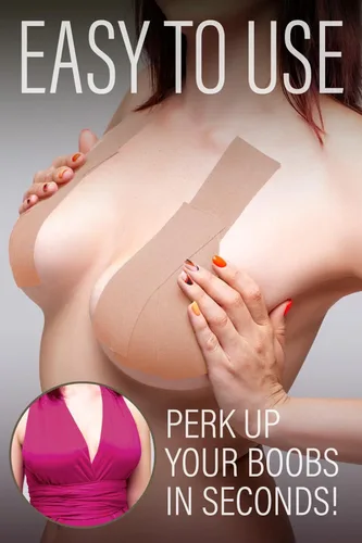 Vista 8 de The Good Stuff Cinta para pechos con cubiertas para pezones - Sujetador con cinta de levantamiento de senos