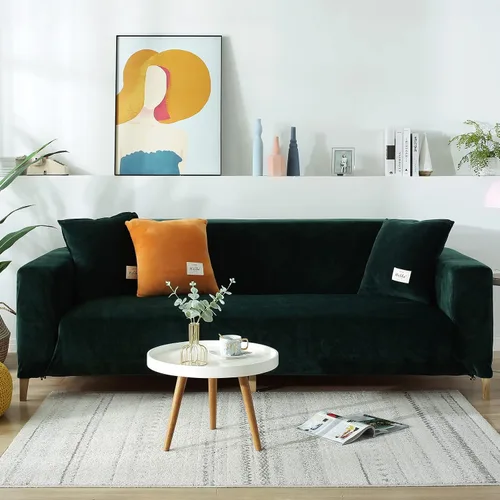 Vista 13 de ele ELEOPTION Fundas de terciopelo elástico para sofá de 3 cojines, fundas de sofá, protector de muebles suave del terciopelo grueso