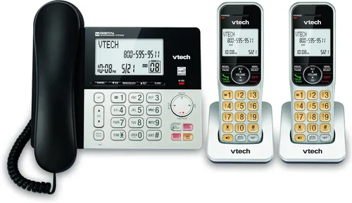 Vista 15 de VTech VG208 DECT 6.0 Teléfono con cable/inalámbrico para el hogar con contestador, bloqueo de llamadas, identificación de llamadas, pantalla