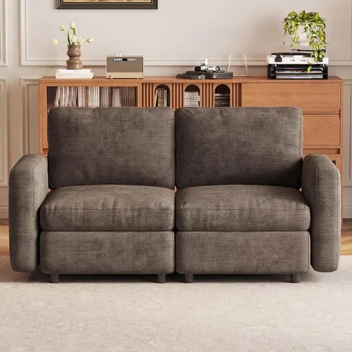 Vista 70 de Guyii Sofá modular de terciopelo, moderno sofá de 4 plazas de gran tamaño con 3 almohadas y reposapiés de almacenamiento, sofá convertible de 115.74