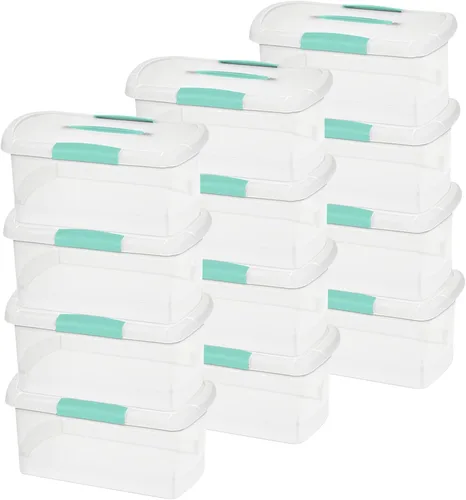 Vista 11 de Sterilite Paquete de 6 contenedores de almacenamiento apilables con tapa de pestillo, tamaño mediano, transparente