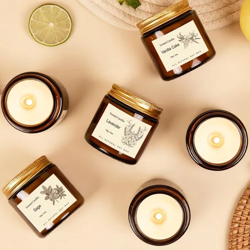 Vista 4 de Juego de velas perfumadas de regalo para el hogar, paquete de 12 velas de soja de aromaterapia, 6 aromas de fragancia con 2 cajas de regalo, velas