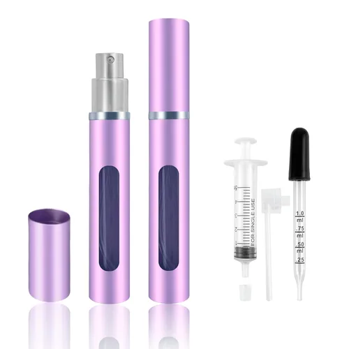 Vista 7 de Paquete de 2 mini botellas atomizadoras de perfume recargables, botellas separadas portátiles, cajas dispensadoras de spray para viajes y salidas