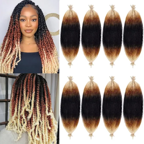 Vista 38 de Cabello de Envoltura Pre-Esponjado de 8 Pulgadas, 3 Paquetes, Cabello Afro Twist Pre-Separado Elástico para Locs, Cabello Afro Twist Negro Natural