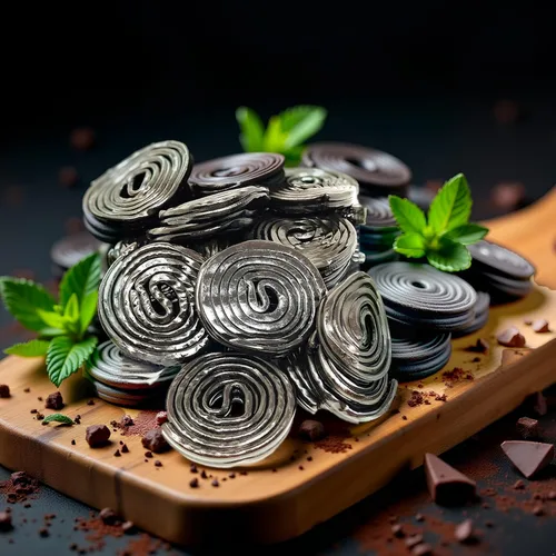 Vista 3 de Ruedas de Regaliz Negro Italiano Caramelos a Granel Colores y Sabores Naturales, Sin OGM 1 Libra