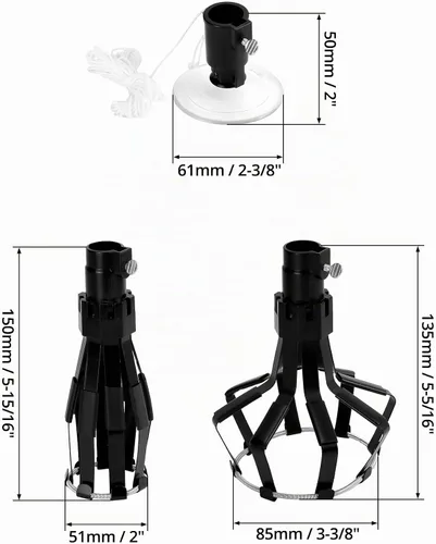 Vista 6 de QWORK Kit de cambiador de bombillas profesional, juego de 3 piezas, compatible con poste de extensión, para bombillas incandescentes de techo alto