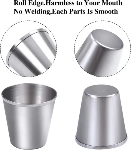 Vista 3 de Ruisita Vasos de chupito de acero inoxidable 12 vasos de chupito de acero inoxidable (1 onza/1.0 fl oz)