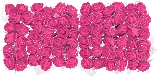 Vista 50 de MECCANIXITY Cabezas de rosas artificiales, mini flores sintéticas negras de 0.8 a 1 pulgada para manualidades, decoración de bodas y fiestas