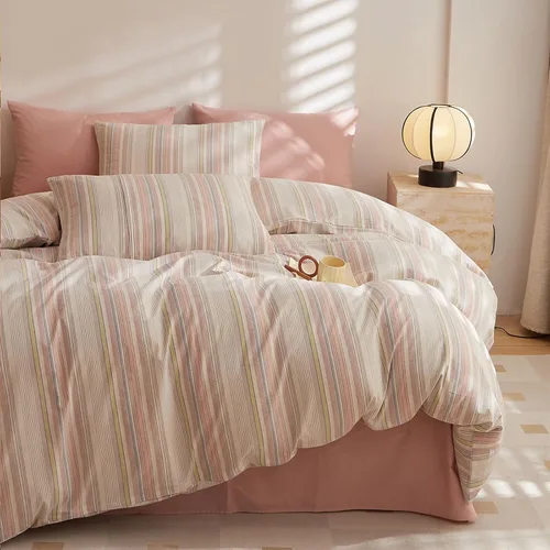 Vista 7 de Funda de Edredón de Fresa para Niña Tamaño Twin, Juego de Ropa de Cama de Fresa Linda, Funda de Edredón de Algodón Suave Kawaii con 2 Fundas