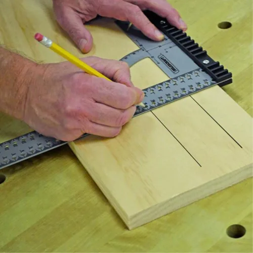 Vista 2 de Milescraft 8404 Framing Square 300 Imperial Framing Square - Cuadrado de carpintero de acero de 12 x 8 pulgadas para carpintería con valla extraíble