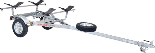 Vista 3 de Malone MPG461B2 MicroSport 2 Remolque de kayak con 2 literas y neumático de repuesto Capacidad de 20 pies/800 libras Totalmente sumergible