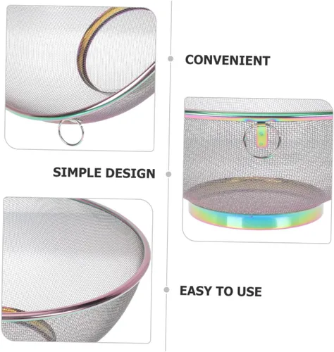 Vista 2 de TEHAUX Stainless Steel Fine Mesh Rice Strainer Bowl Colander for Washing Grains and Vegetables Smooth Polished Surface Kitchen Rinsing Basket